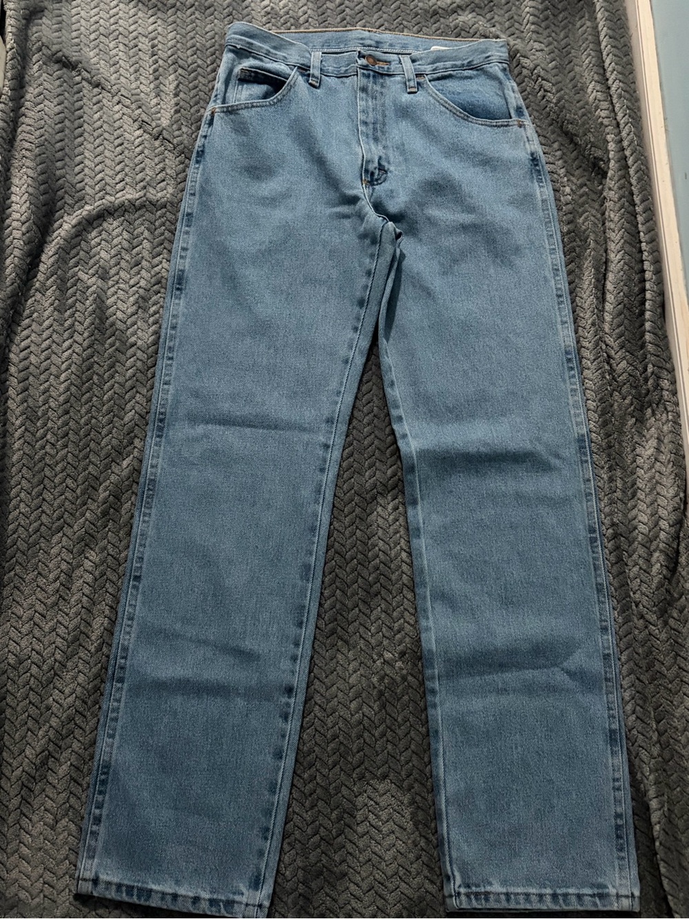 Rustler Men Jeans Slim Straight Light Blue Denim